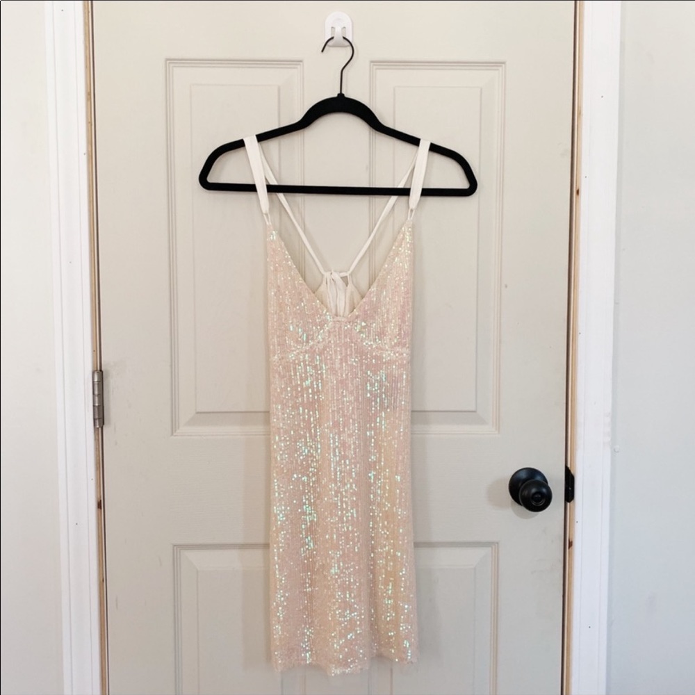 Free people gold rush mini dress